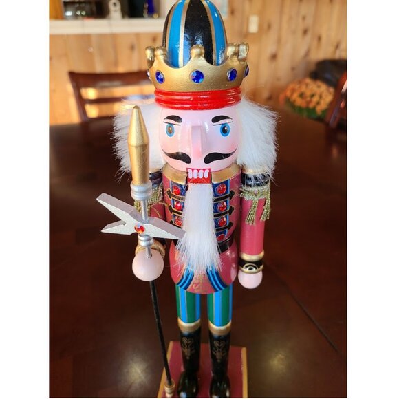 Wooden Nutcracker Soldier Statue Christmas Decor Xmas Holiday Table Decoration - Picture 2 of 12